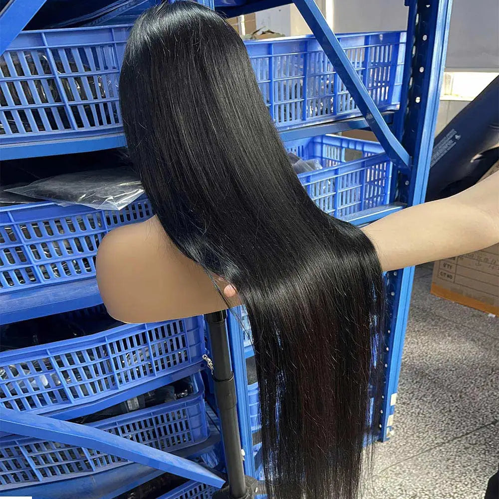 300 High Density Bone Straight 13x6 HD Lace Front Human Hair Wigs Brazilian Hair 40 46 Inch 13x4 360 Lace Frontal Wigs For Women