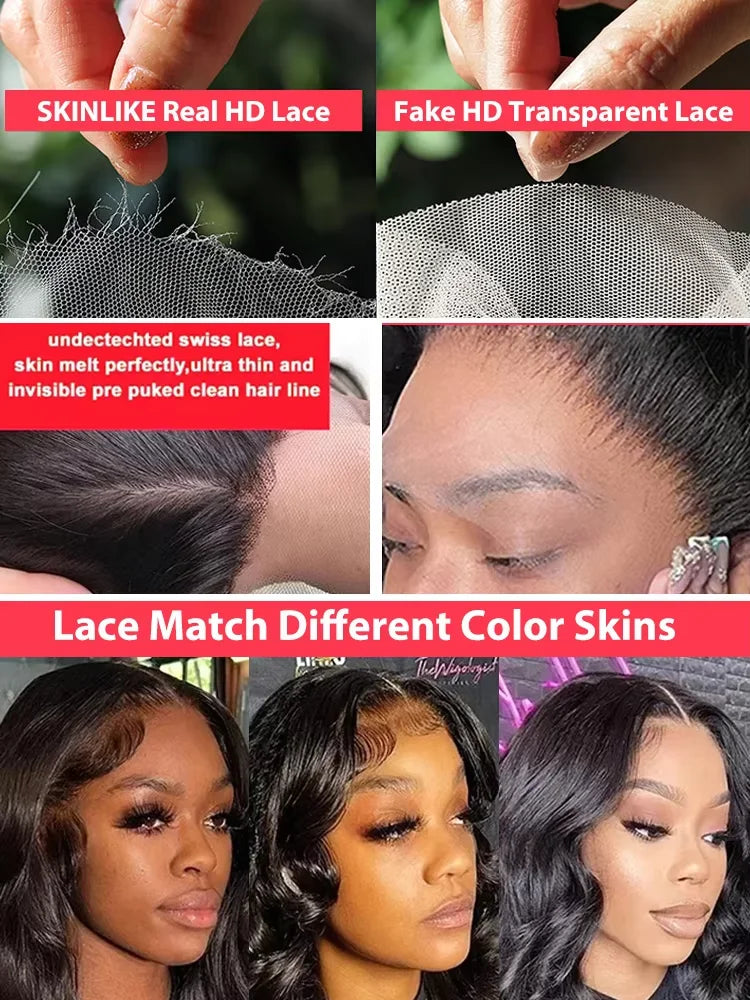 HD Transparent Body Wave Lace Frontal Wigs Human Hair 13x6 30 40 Inch Body Wave Human Hair Wig For Black Women 250 Density