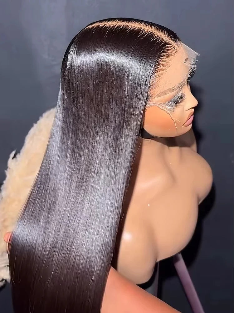 30 36 Inch Straight Human Hair Wigs 180 Density Straight 13x6 Hd Lace Frontal Wig Human Hair PrePlucked Brazilian Hair For Women