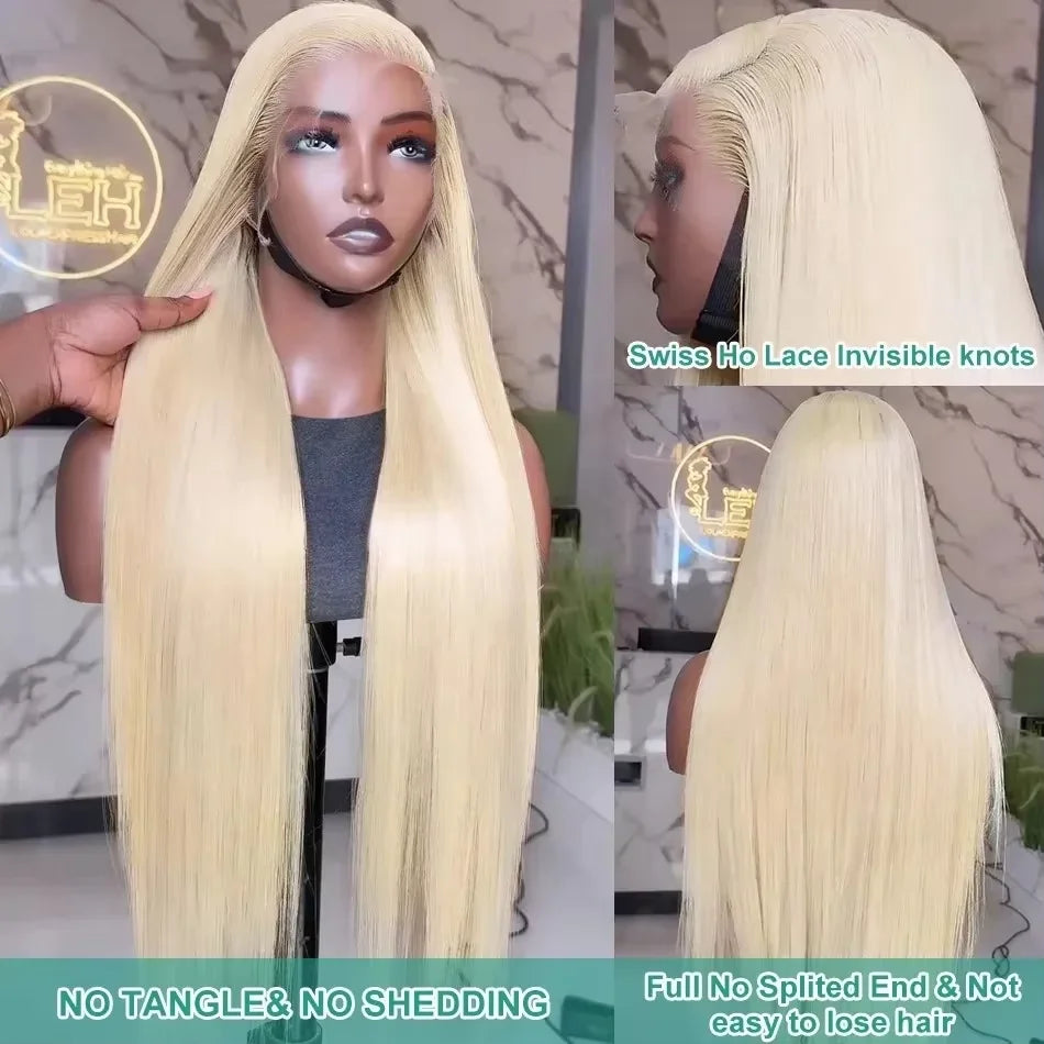 36 40Inch 613 Human Hair Wig 13x6 Blonde Bone Straight HD Lace Front Wig 250 Density Colored Brazilian Human Hair Wigs For Women