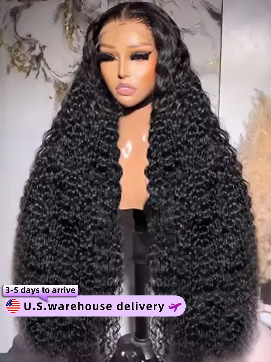 250 Density Brazilian 30 40 Inch Deep Wave 13x4 13x6 HD Lace Front Human Hair Wig  Glueless Closure Preplucked Curly Wigs