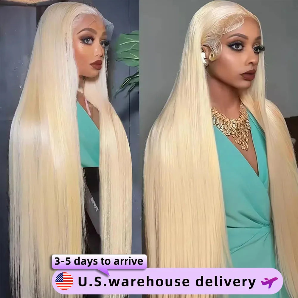 40 inch Blonde 613 Straight Lace Front Wigs Human Hair 100% natural 13x4 Human Hair Lace Frontal Wigs for Women Wigs Promotions
