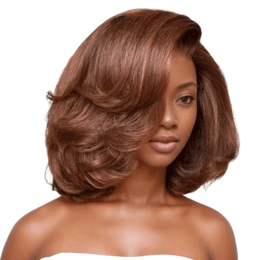 #4 Chocolate Brown 9x6 Lace Closure Bob Wig Human Hair Glueless Brown Natural Bob Short Water Wave Lace Front Wigs 300% Density