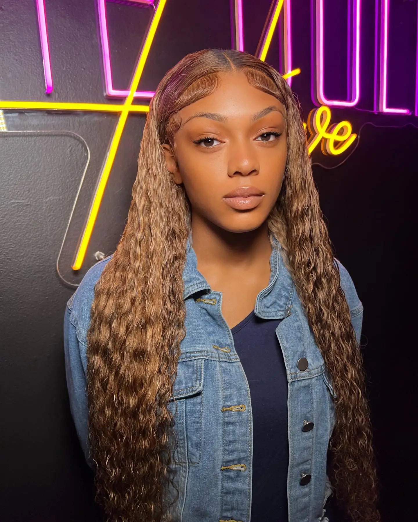 40 Inch Curly Highlight Ombre 13x4 Glueless Wigs Human Hair Brazilian Honey Blonde Colored Deep Wave Frontal Wigs For Women 250%