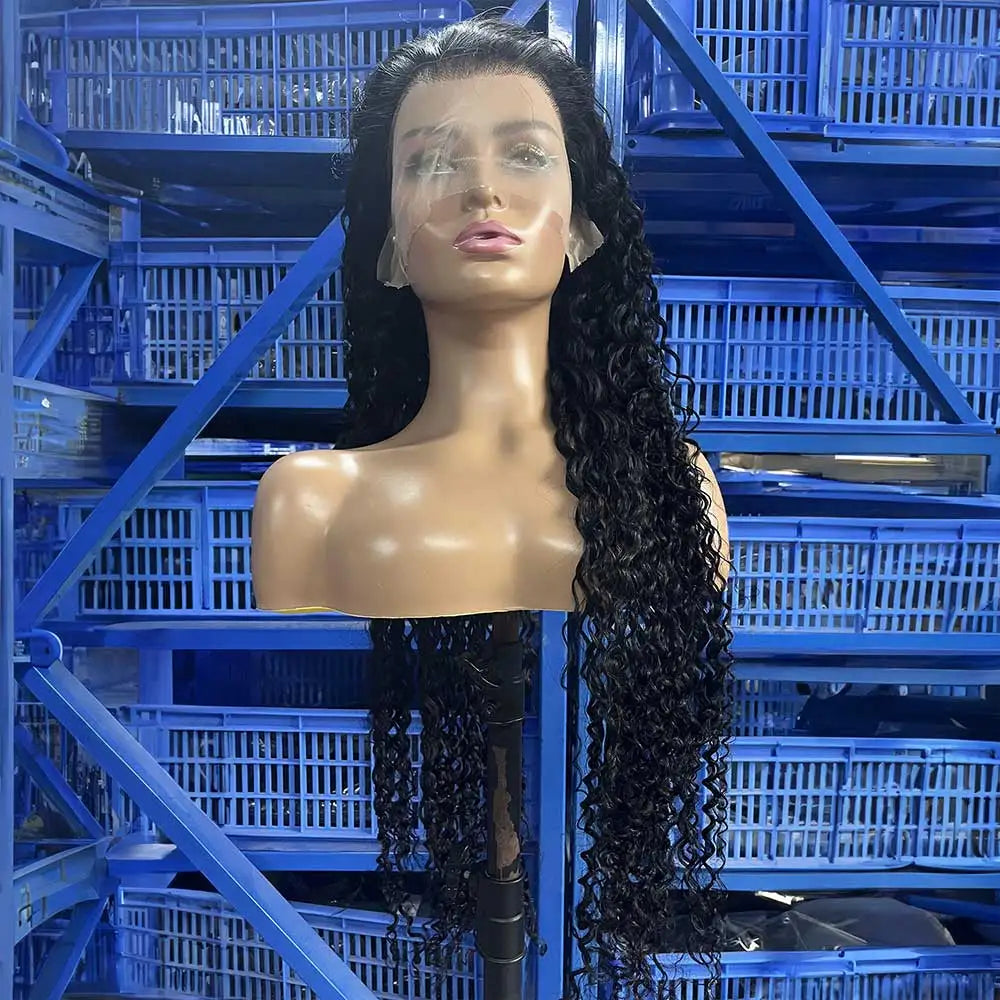 40 46Inch Deep Wave 13x6 13x4 Lace Frontal Human Hair Wig 300 Density 7x5 Water Curly Wear Go Glueless Human Hair Wigs For Women