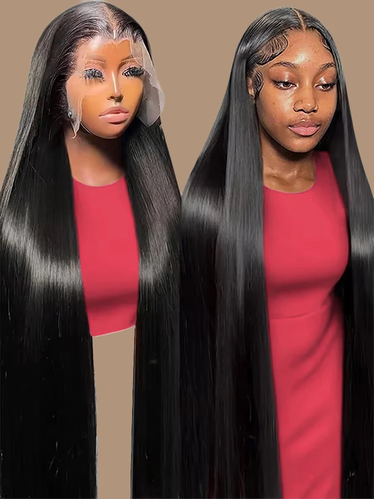 300% High Density 13x6 Bone Straight Hd Lace Front Wig Brazilian 40 46 Inch 13x4 360 Full Lace Frontal Human Hair Wigs For Women