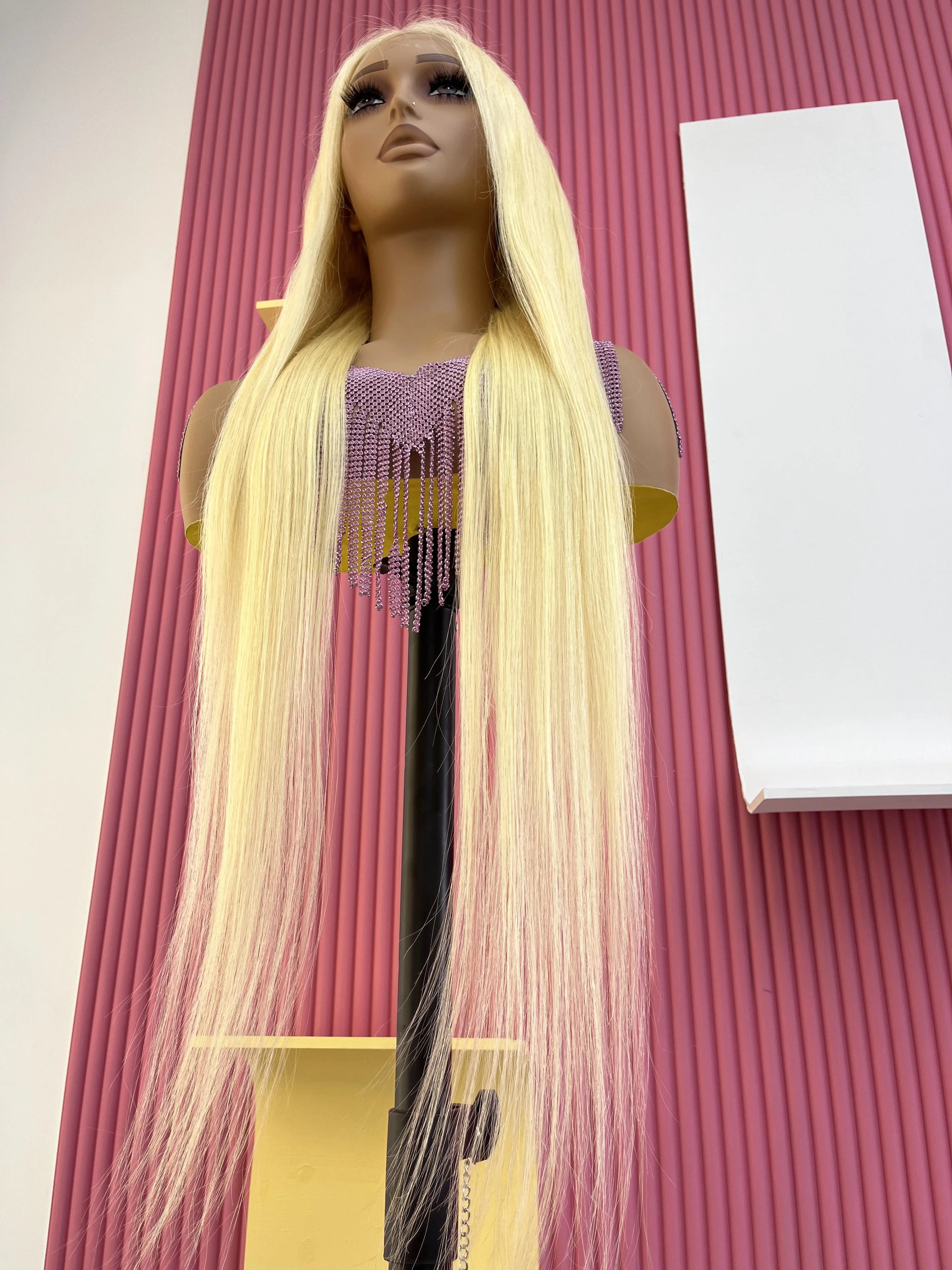 40 Inch 613 Blond Lace Frontal Wig Human Hair 13x6 13x4 HD Transparent Color Bone Straight Lace Front Wigs For Women 250 Density