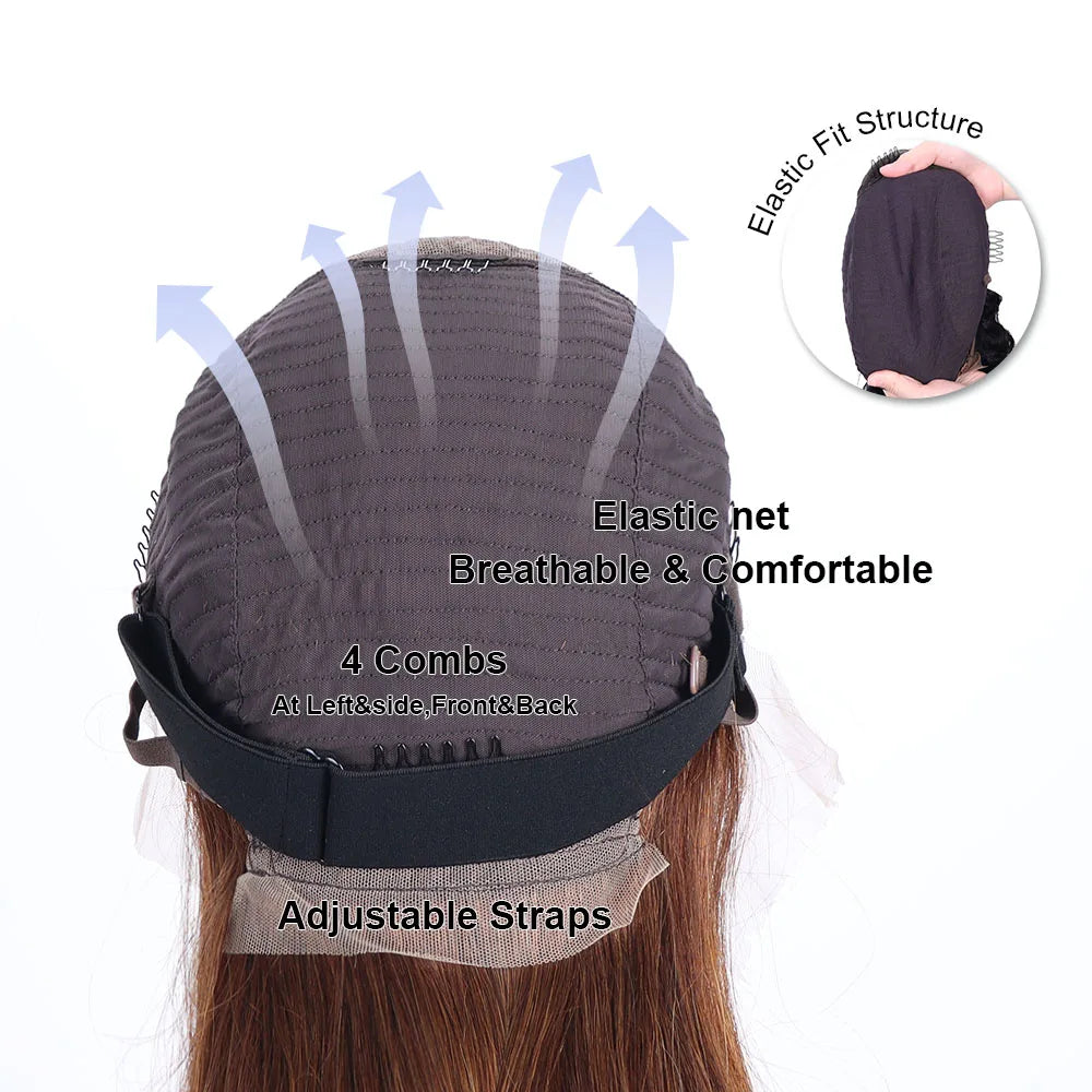 30 40 Inch Highlight Straight Human Hair Wig 250 Density HD Transparent Lace Frontal Wigs Brazilian Lace Front Human Hair Wig