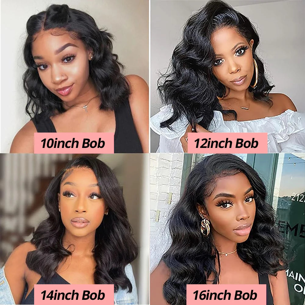 Lace Front Wigs Human Hair Body Wave Bob Wigs 7x5 Lace Frontal Wig Pre Plucked with Baby Hair 100% Glueless Human Hair Wigs