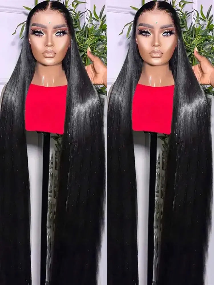 40 46 50 Inch 13x4 13x6 HD Transparent Bone Straight Lace Front Wigs 300% Density 7x5 Wear Go Glueless Wigs Human Hair For Women