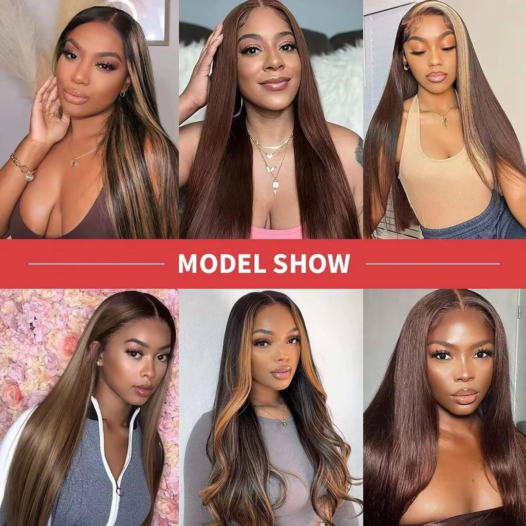 Highlight Straight Clip In Extensions 100% Brazilian Human Hair Clip In Hair Extension One Piece Hairpieces With 24 Secure Clips