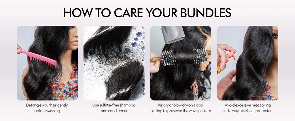 Body Wave Bundles Human Hair 1/3/4/5 Bundles 100% Human Hair Natural Black Color Brazilian Virgin Weave Bundles Hair Extensions