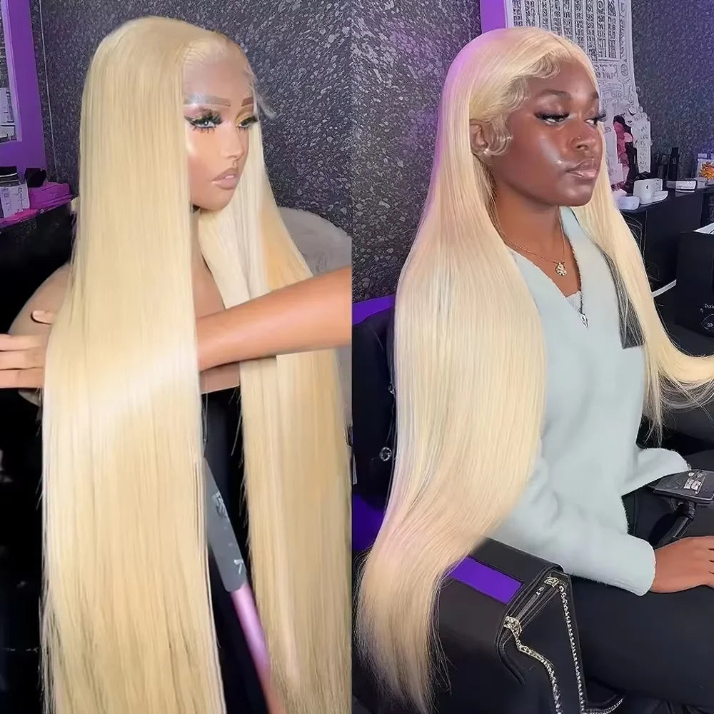 HD Transparent 613 Blonde Straight 13x6 Lace Front Human Hair Wigs 13x5 36 40 Inch Coloed Lace Frontal Wig Pre Plucked For Women