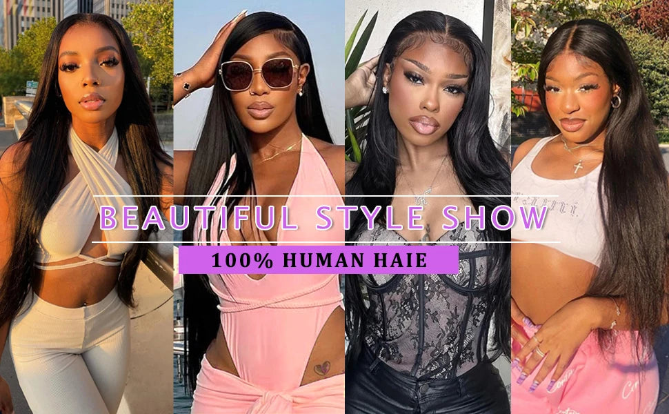 30 36 Inch Straight Human Hair Wigs 180 Density Straight 13x6 Hd Lace Frontal Wig Human Hair PrePlucked Brazilian Hair For Women