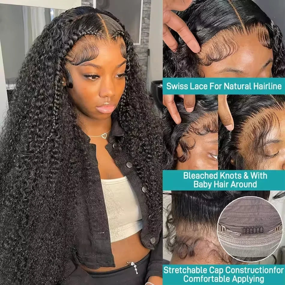 180 Density Frontal Lace Wigs Human Hair Curly Wigs For women Deep Wave 13x6 Hd Lace Frontal Wig 13x5 Water Wave Lace Front Wig