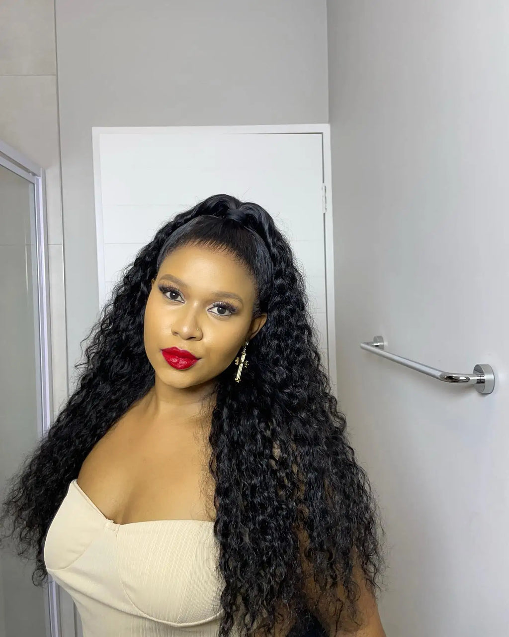 40 50 Inch HD 13x6 Deep Wave Lace Frontal Wigs Brazilian 13x4 Water Wave Curly Lace Front Human Hair Wigs For Women 300 Density