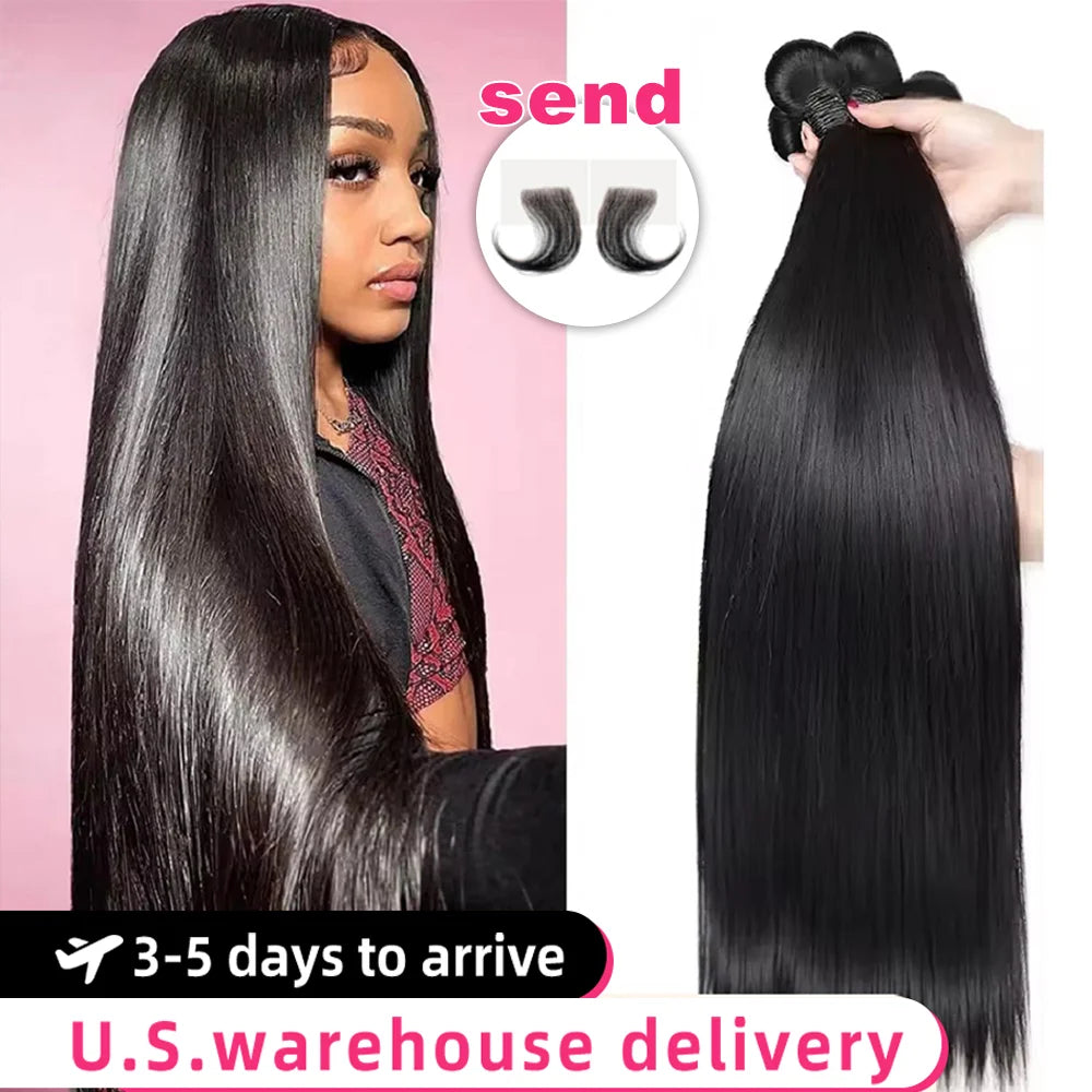 36 40 42Inch 14A Grade Straight Human Hair Bundles 3 4 5 Bundle Body Wave Virgin Raw Hair Weave Bundles Remy Human Hair Natural