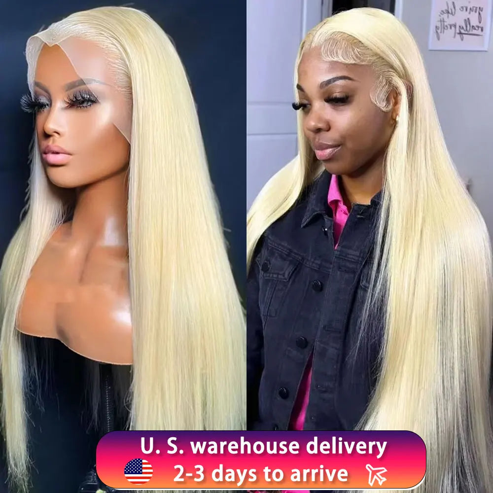 HD Transparent 613 Blonde Straight 13x6 Lace Front Human Hair Wigs 13x5 36 40 Inch Coloed Lace Frontal Wig Pre Plucked For Women