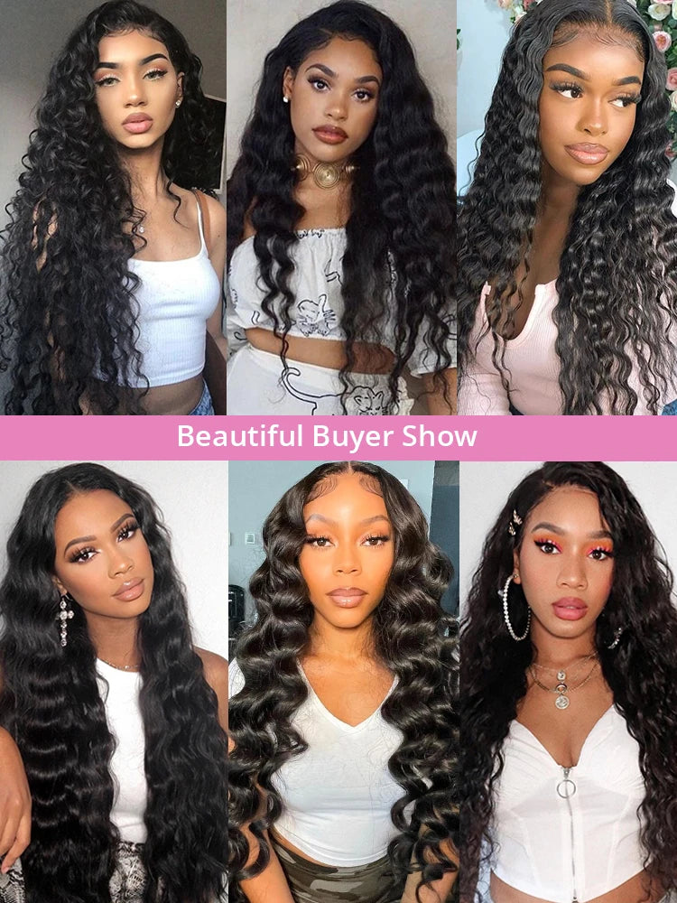 40 Inch Loose Deep Wave 13x6 HD Lace Frontal Human Hair Wig Brazilian Curly Wigs 13x4 360 Full Lace Front Wigs For Women 250%
