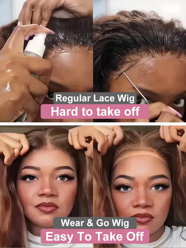 Wear And Go 13x4 Ombre Highlight Glueless Wig Human Hair Brazilian 30 40 Inch Straight Lace Front Wigs Human Hair For Women 250%