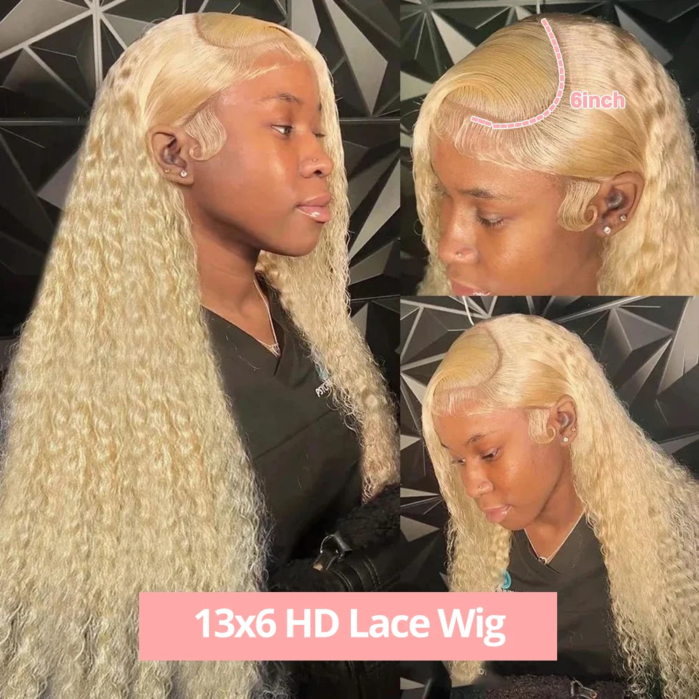 613 Blonde Curly Wigs Cheap on sale clearance for women Hd Lace Wig 13x6 Human Hair 13x4 Deep Wave Pre plucked Colored Wigs