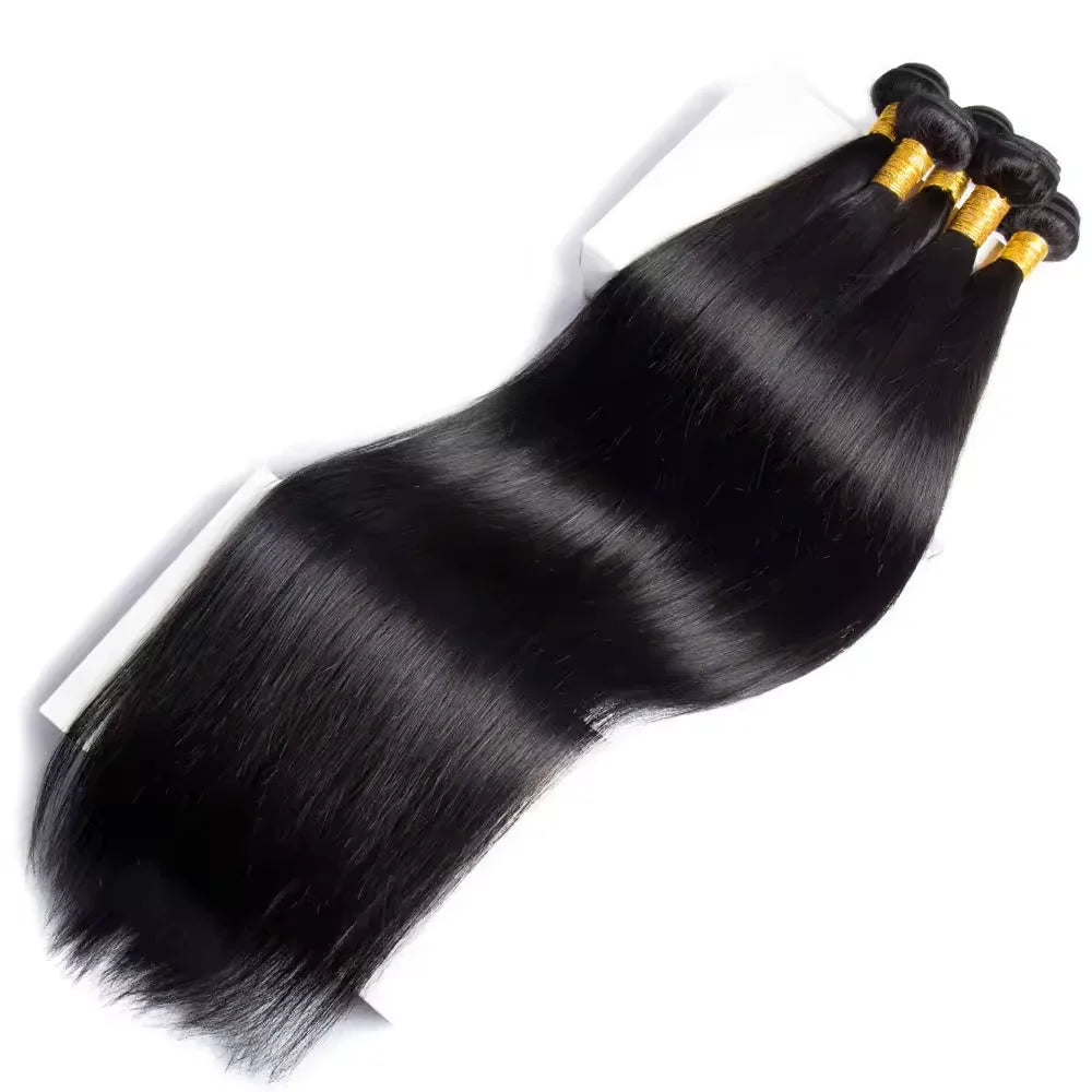 30 38 40 Inch Long Straight Human Hair Bundles 3/4/5/6 Pcs Natural Raw Hair Remy 100% Human Hair Extensions Weave Thick Bundles