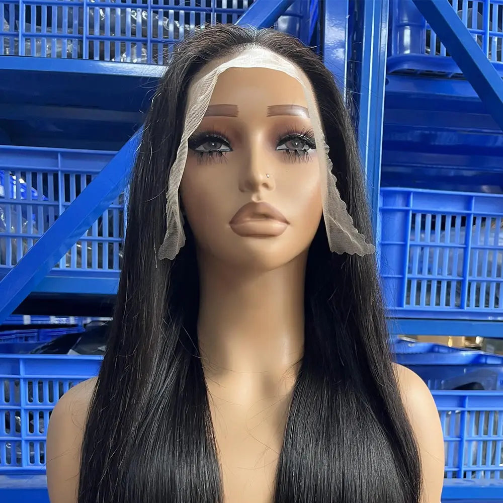 40 46 Inch Bone Straight 13x6 HD Lace Frontal Human Hair Wigs Brazilian Transparent 13x4 Lace Front Wigs For Women 300% Density