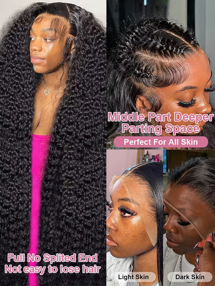 40 46 Inch Deep Wave 13x6 HD Lace Frontal Human Hair Wig Brazilian 13x4 Loose Water Curly Lace Front Wigs For Women 300% Density