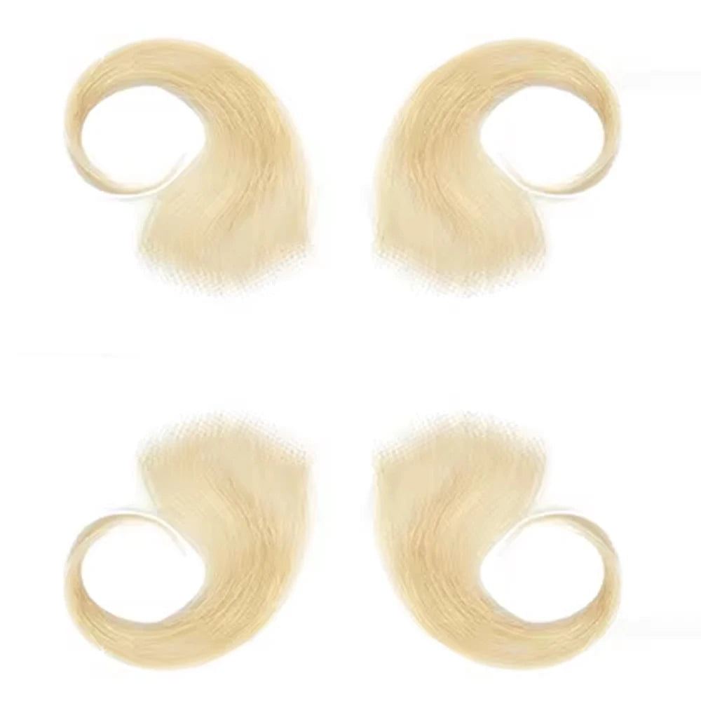 4Pcs Baby Hair Edges Hair HD Lace Baby Hair Stripes For Women Reusable Invisible Lace Hairline Edges Real Human Hair Pieces