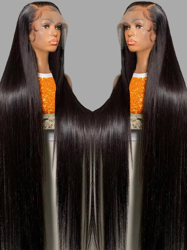 300 High Density Bone Straight 13x6 HD Lace Front Human Hair Wigs Brazilian Hair 40 46 Inch 13x4 360 Lace Frontal Wigs For Women