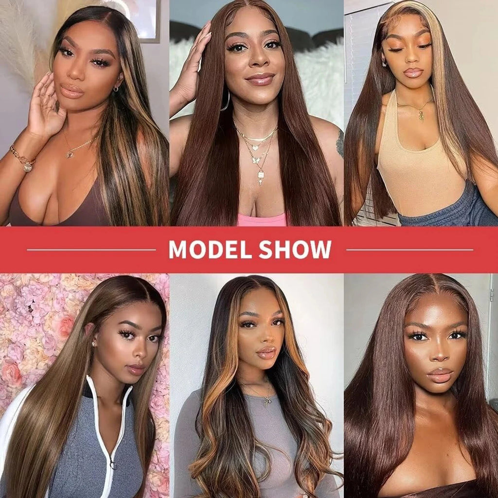 Highlight Straight Clip In Extensions 100% Brazilian Human Hair Clip In Hair Extension One Piece Hairpieces With 24 Secure Clips