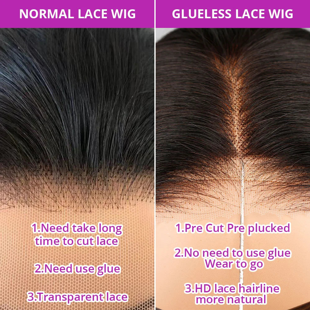 220% Glueless 7x5 HD Lace Closure Wig Body Wave Preplucked 28 Inch Wear and Go Glueless Wigs Human Hair Pre Plucked Pre Cut