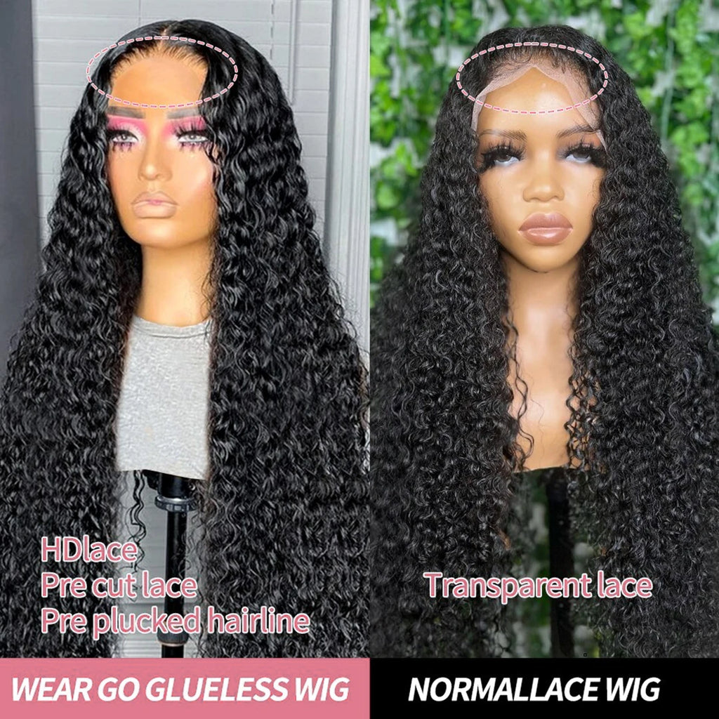 40 46 Inch Deep Wave 13x6 13x4 360 Hd Lace Frontal Human Hair Wigs 7x5 Wear Go Glueless Wig Water Curly Lace Wigs For Women 300%