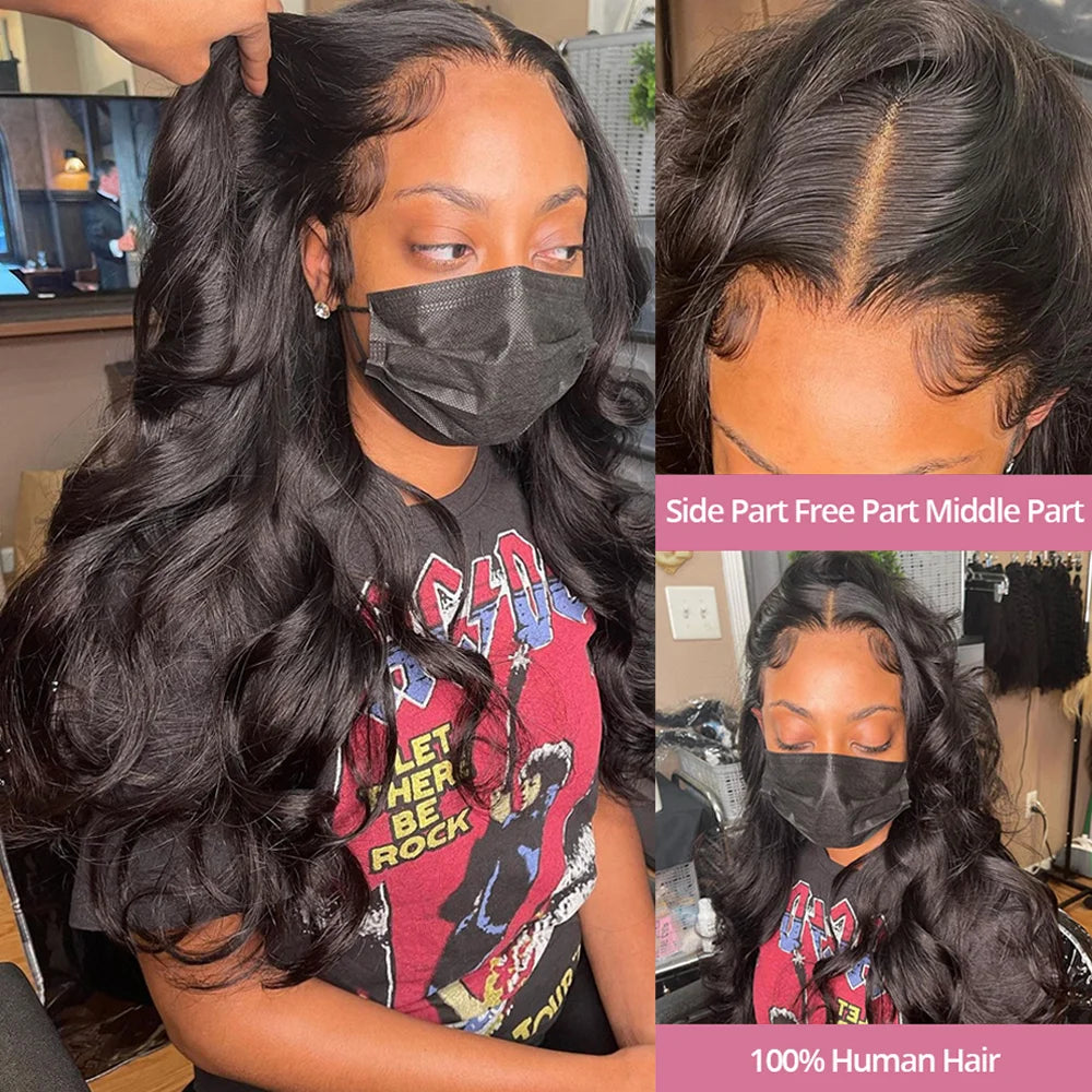 300 Density 40 50 Inch HD Transparent 13x4 13x6 Body Wave Lace Front Human Hair Wig Brazilian Glueless Human Hair Wigs For Women