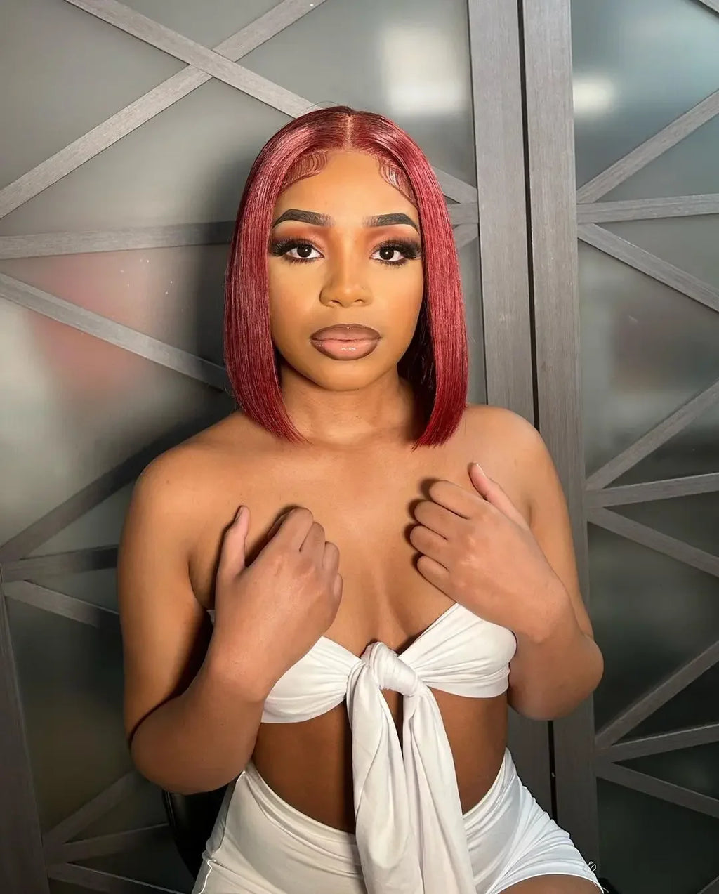 99J Short Bob Wigs Burgundy 13x4 Hd Lace Frontal Human Hair Wig 7X5 Glueless Wig Human Hair Ready to wear 250 Density 8-16Inch