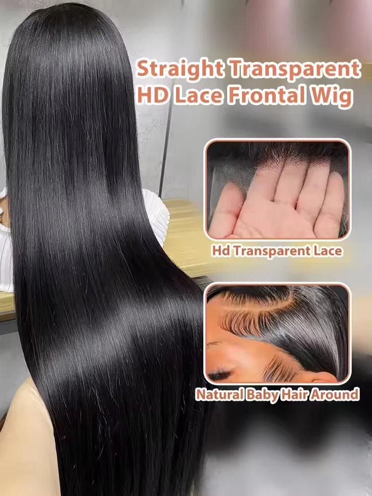 250 Density Lace Frontal Wig Brazilian Straight Human Hair Wig 13X4 Lace Front Wig 13X6 Lace Closure Wig Human Hair Wig