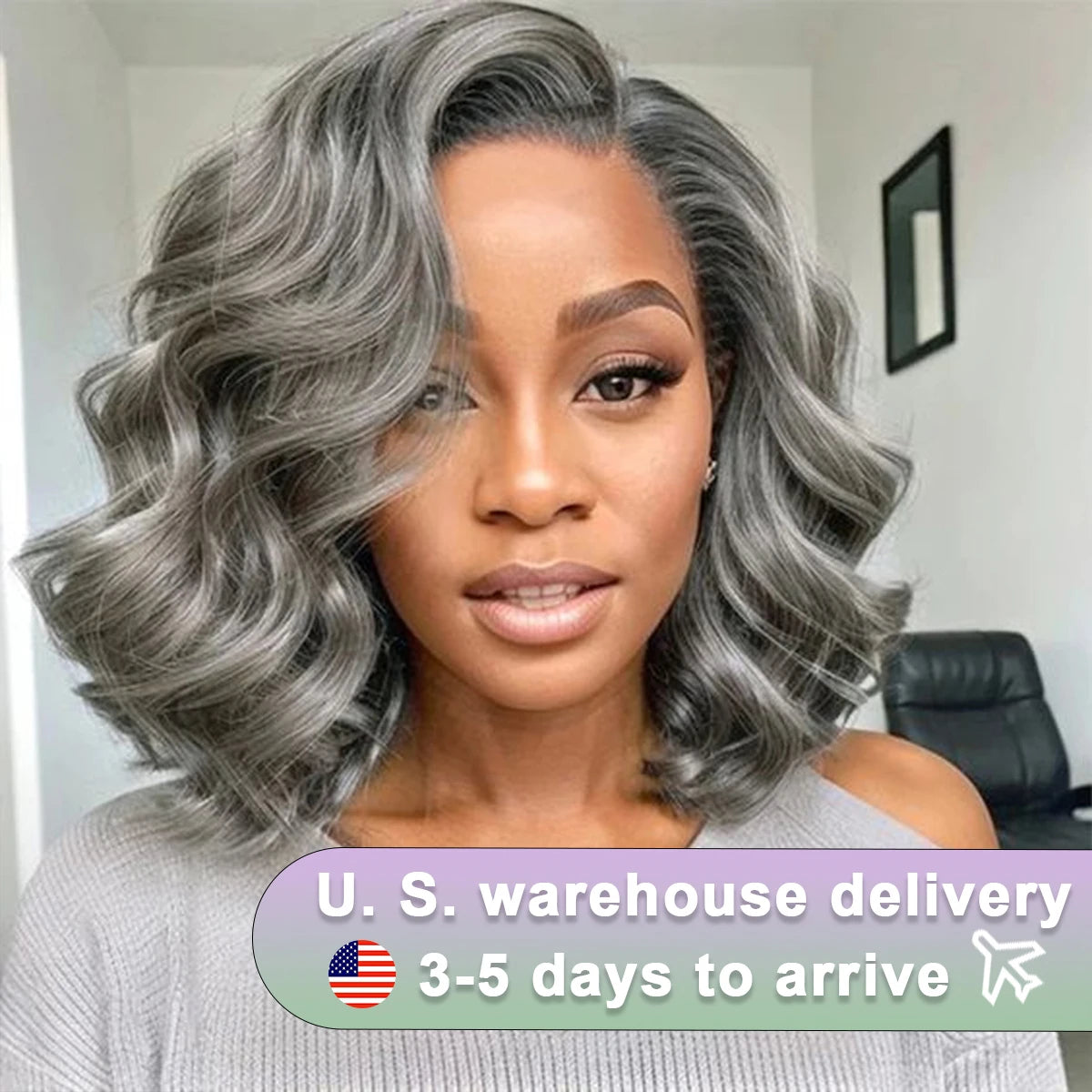 10 Inch Salt and Pepper Body Wave Short Bob Wig 5x5 Glueless Closure Wig Human Hair Wigs Lace Frontal Wig For Black Women