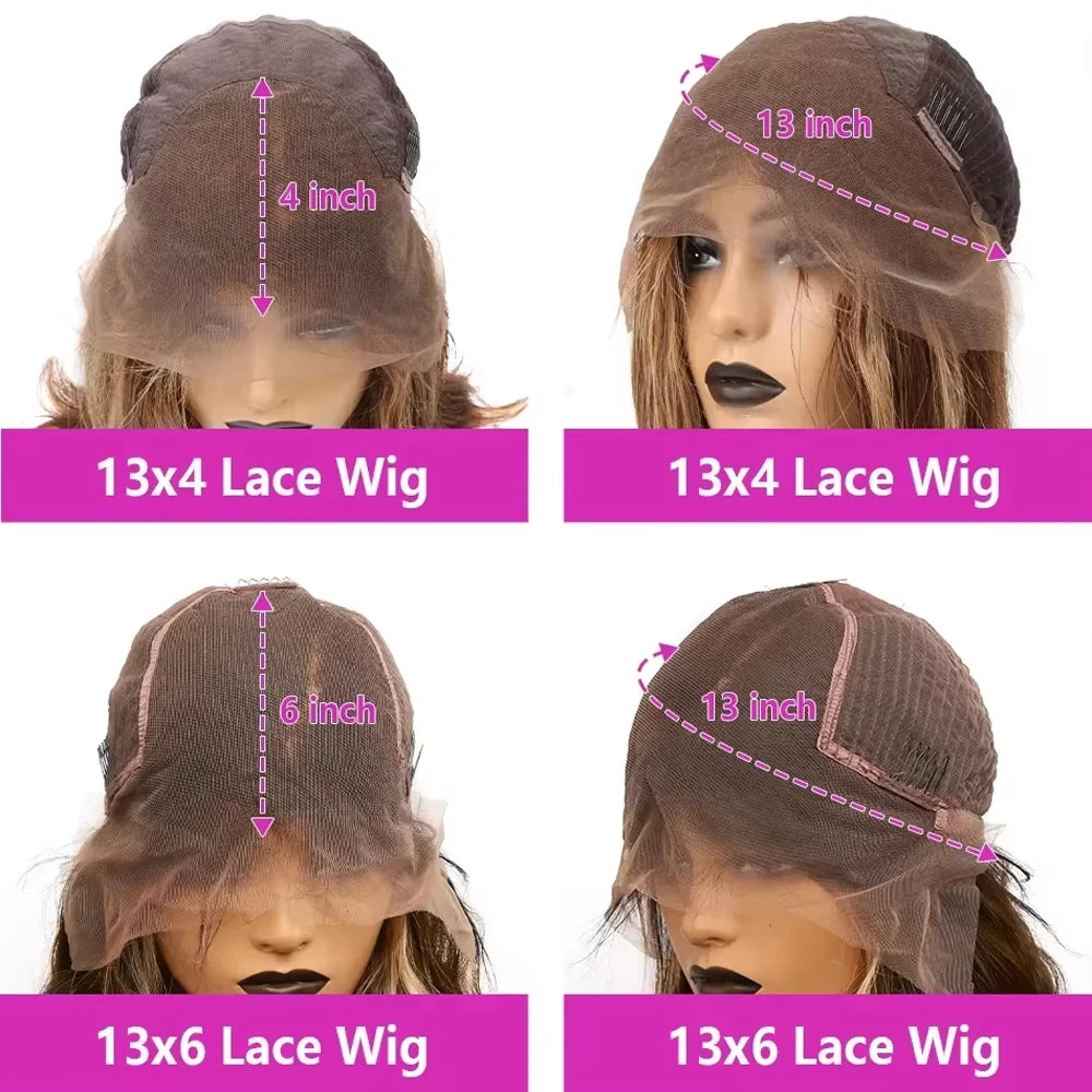 40 Inch 13x6 Hd Highlight Wigs Human Hair Colored Lace Front Wig Ombre Straight Hd Lace Frontal Wigs 100% Human Hair For Women