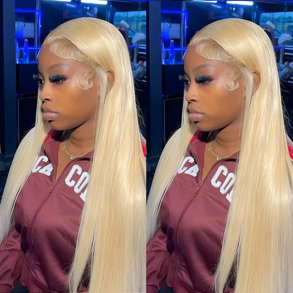 40 Inch 613 Human Hair Wigs 220 Density Honey Blonde13x5 Transparent Lace Front Wig Colored Straight Lace Frontal Wig For Women