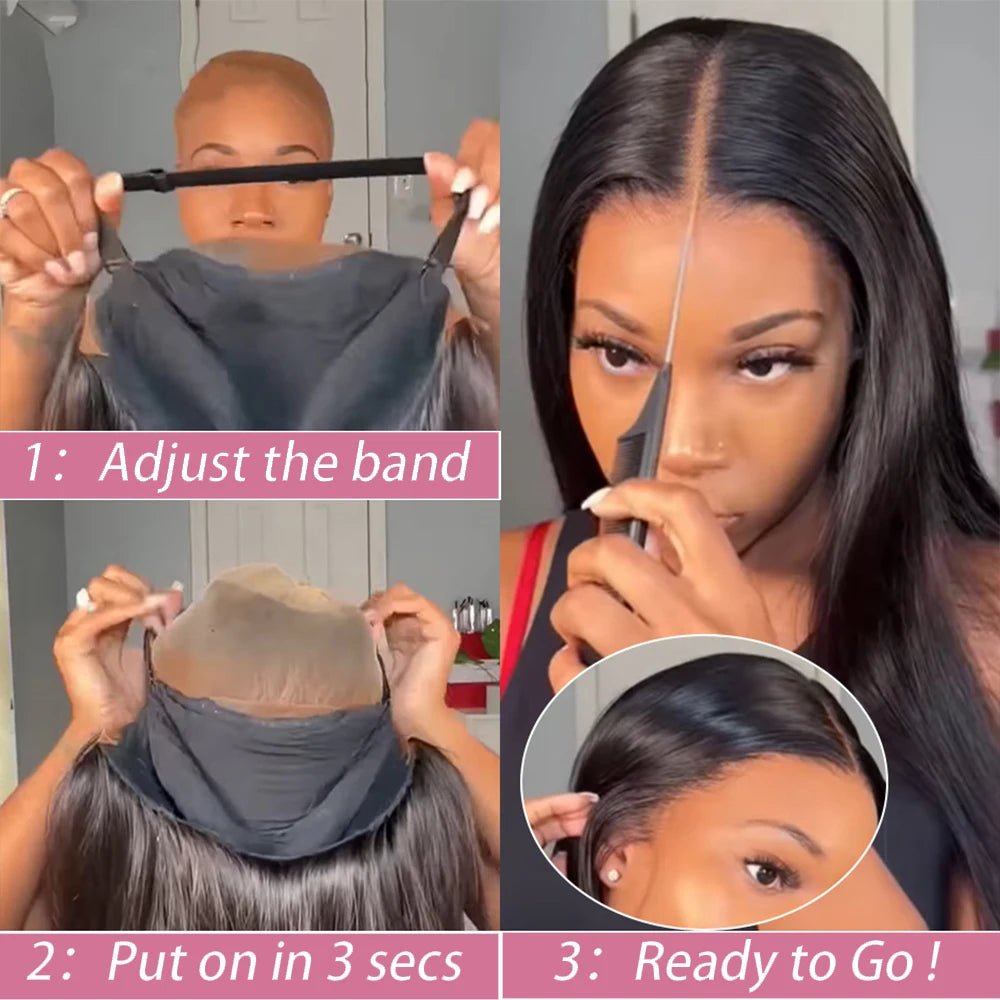 40 46 50 Inch 13x4 13x6 HD Transparent Bone Straight Lace Front Wigs 300% Density 7x5 Wear Go Glueless Wigs Human Hair For Women