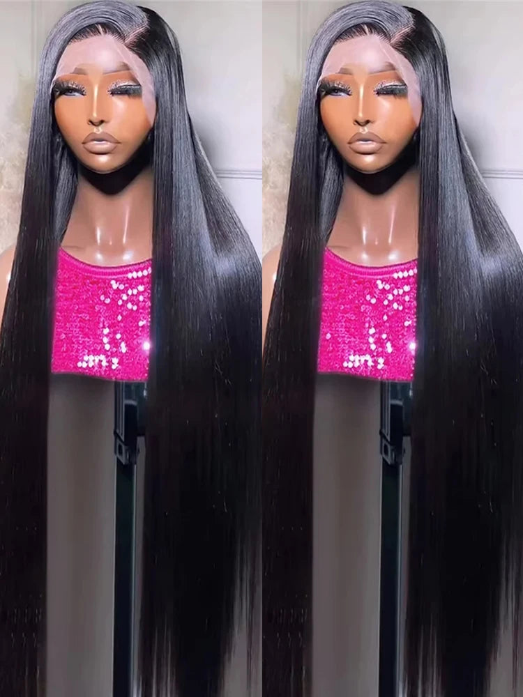13x4 Bone Straight Lace Front Wig 40 46 Inch Long Wig 13x6 HD Transparent Lace Front Human Hair Wigs For Women Brazilian 300%