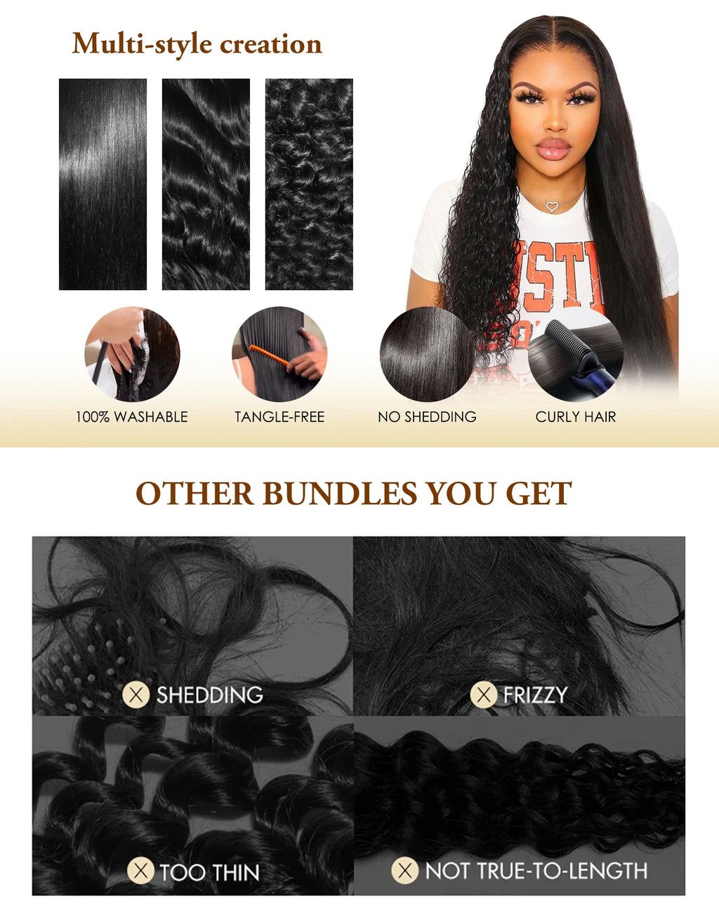 16A Straight Human Hair Bundles 100% Unprocessed Virgin Hair Brazilian 3/4/5 Pcs 40Inch Double Weft Bundles Human Hair For Women