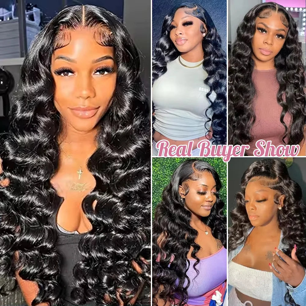 40 Inch Loose Deep Wave 13x6 HD Lace Frontal Human Hair Wig Brazilian Curly Wigs 13x4 360 Full Lace Front Wigs For Women 250%
