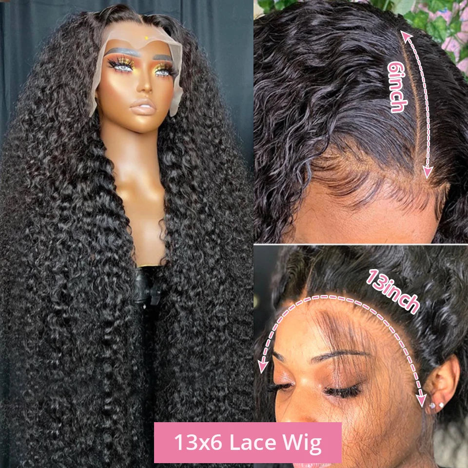 300 High Density Curly 13x6 Hd Lace Frontal Wigs 40 50 Inch Loose Deep Wave 13x4 Lace Front Human Hair Wigs For Women Preplucked