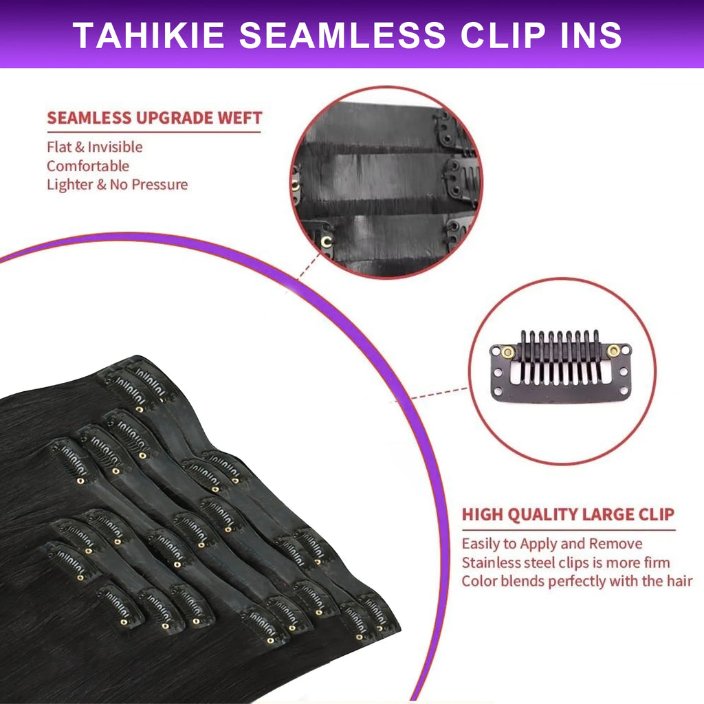 18 Inch Clip in Hair Extensions Real Human Hair 140g Straight 100% Brazilian Remy Human Hair Clip in Hair Extensions for Women