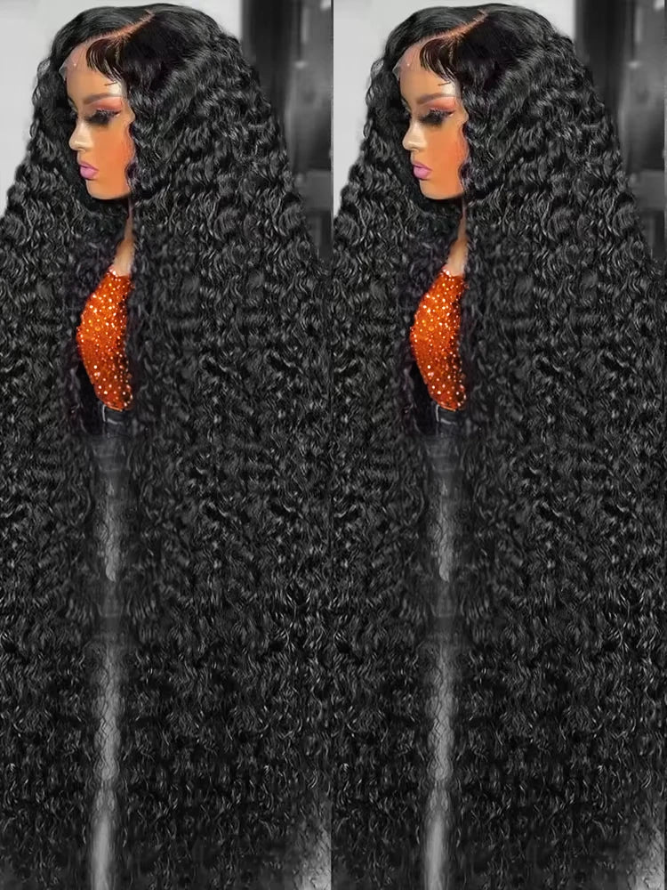 40 46 Inch Deep Wave 13x6 13x4 360 Hd Lace Frontal Human Hair Wigs 7x5 Wear Go Glueless Wig Water Curly Lace Wigs For Women 300%