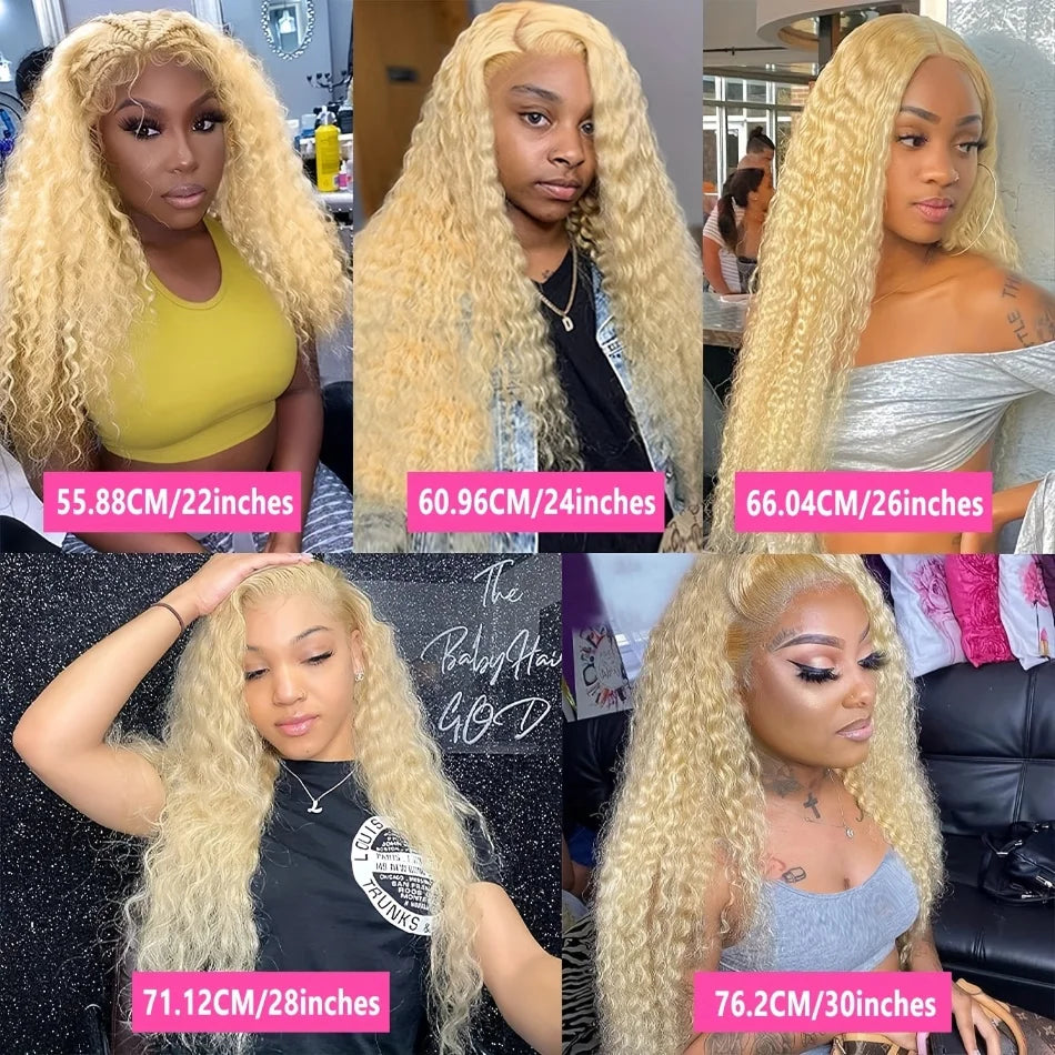 Blonde Water Wave Remy Human Hair Wig 613 hd Lace Frontal Wig 13x6 13x4 Lace Pre Plucked Brazilian Colored Curly Human Hair Wigs