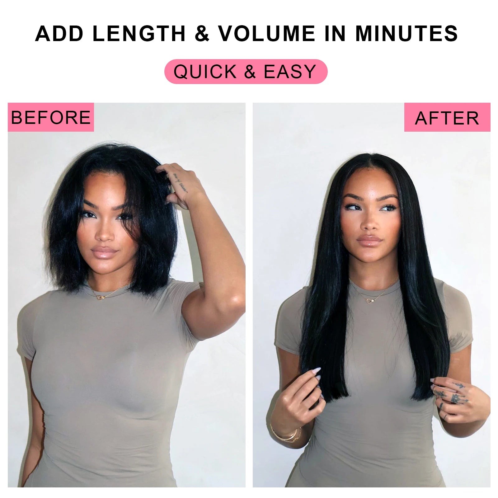 16A Straight Clip Ins Hair Extensions Human Hair 22 Inch Brazilian Remy Natural Human Hair 140G 10 Pcs/Set Full Head For Women