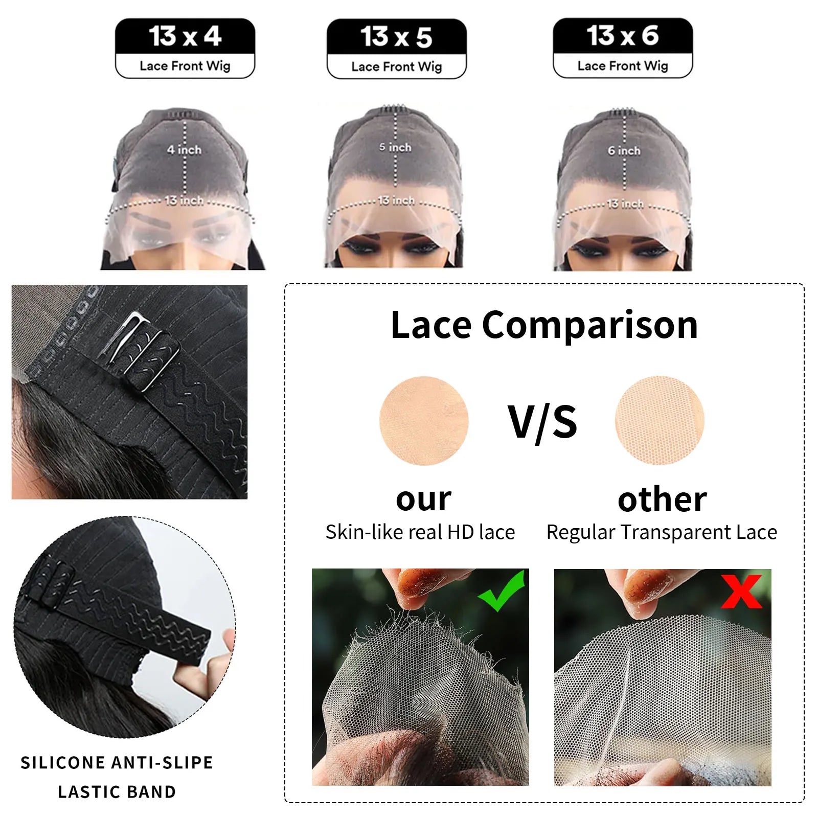 13x4 Wig For Women Straight Lace Wig Human Hair Lace Front Wig 180% Brazilian Remy Hair Pre Plucked Transparent Lace Frontal Wig