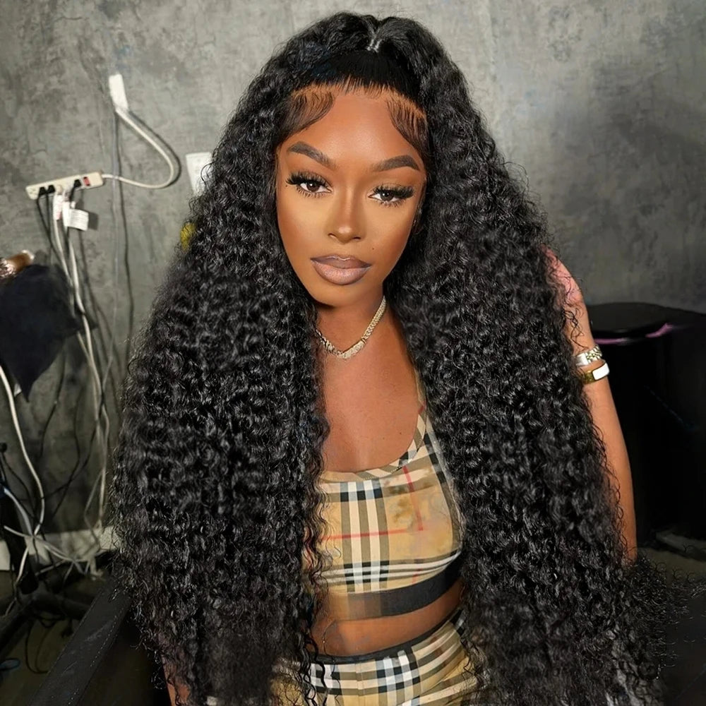 40 46Inch Deep Wave 13x6 13x4 Lace Frontal Human Hair Wig 300 Density 7x5 Water Curly Wear Go Glueless Human Hair Wigs For Women